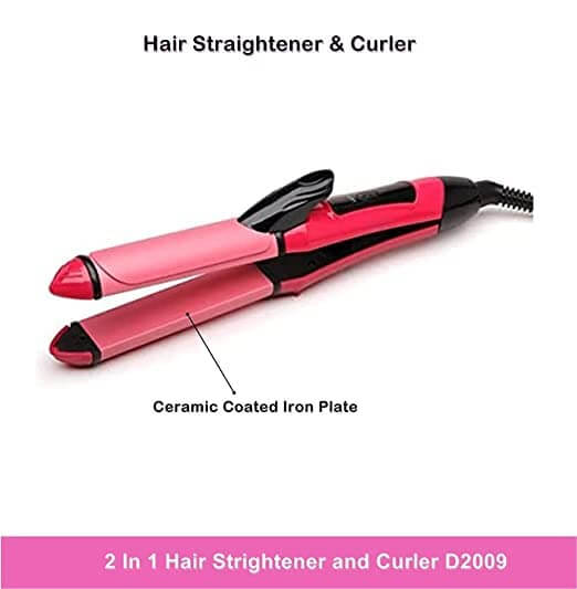 2 In 1 Hair Straightener And Curler Dual Use Flat Ironing Straightener