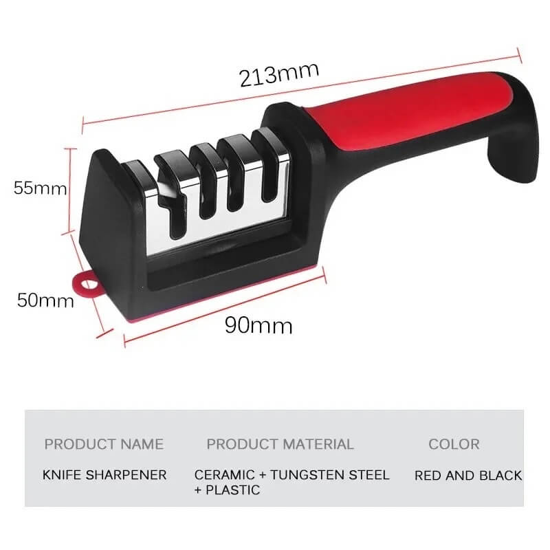 Quick & Fast 3 - Stage Knife Sharpener With Multi-Segment
