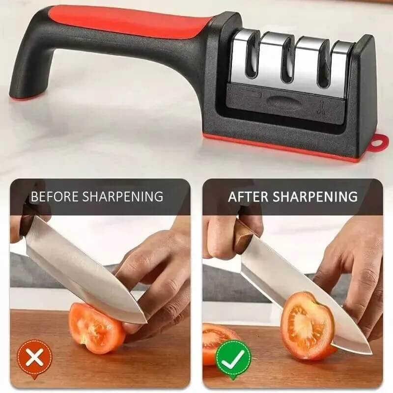 Quick & Fast 3 - Stage Knife Sharpener With Multi-Segment