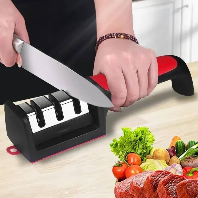 Quick & Fast 3 - Stage Knife Sharpener With Multi-Segment