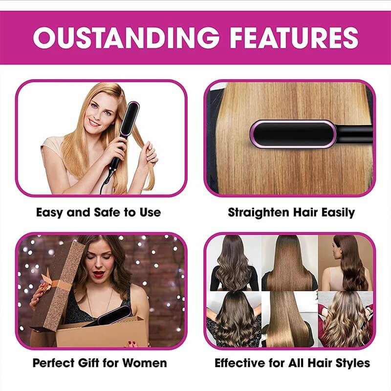 Electric Hair Straightener Brush – Electric Hair Straightener Comb For Girls
