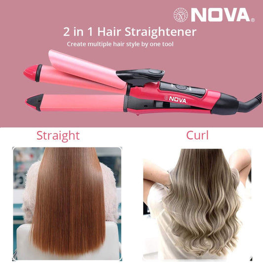 2 In 1 Hair Straightener And Curler Dual Use Flat Ironing Straightener