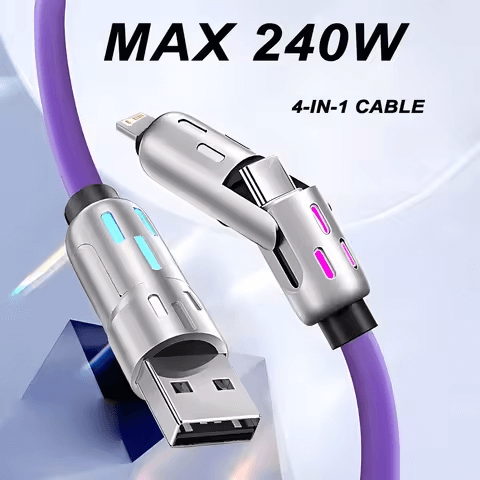 4 In 1 Charging Cable Universal 240w Super-Fast Charging Cable