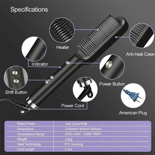Electric Hair Straightener Brush – Electric Hair Straightener Comb For Girls