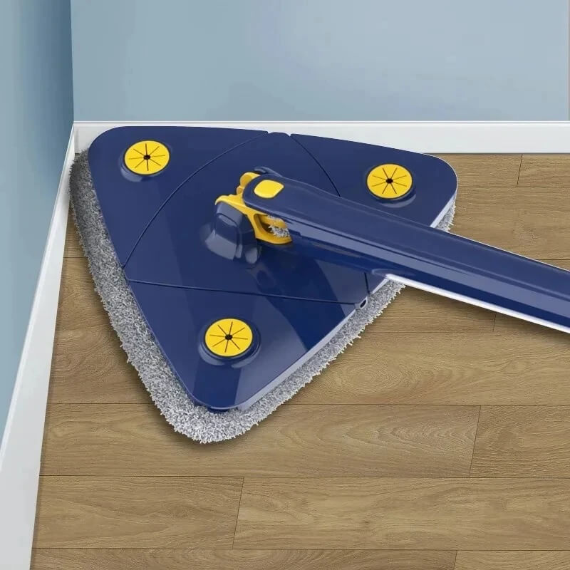 Multipurpose 360° Spin Floor Mop – Triangle Rotating Head With Extendable Stainless Steel Handle With Microfiber