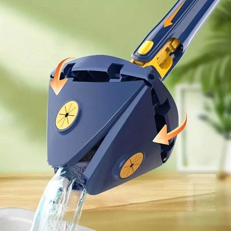 Multipurpose 360° Spin Floor Mop – Triangle Rotating Head With Extendable Stainless Steel Handle With Microfiber