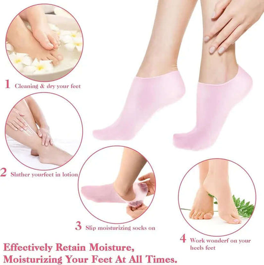 1 Pair Silicone Moisturizing Gel Heel Socks